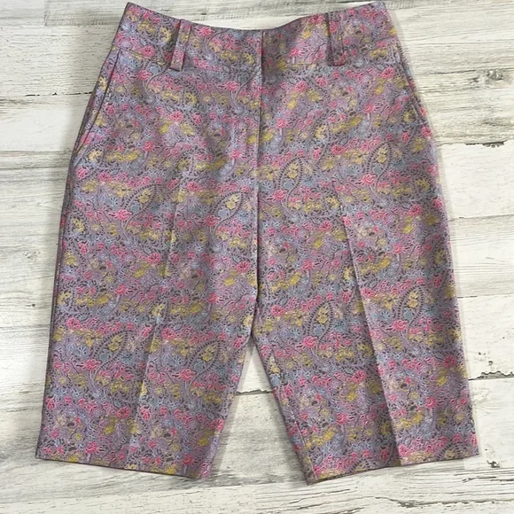 Nike Golf Lavender Paisley Print Bermuda Shorts Size 4 - Picture 2 of 12